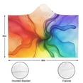 thumbnail image 3 of Wearable Blanket,Colorful Ink Pattern Hooded Wearable Flannel Blanket for Adults & Teens,Winter Poncho Shawl Wrap Cape Cozy Anti-Pill,60"x80", 3 of 5