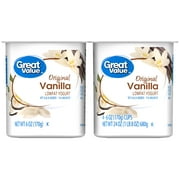 Great Value Original Vanilla Lowfat Yogurt, 6 oz, 4 Count