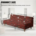 thumbnail image 2 of SCRAWLGOD Christmas Tree Truck Snowman Print Wine Red Armless Futon Cover Stretchable Futon Covers, Comfy Elastic Sofa Bed Cover, Machine Washable Couch Slipcover with Elastic Bottom for Pets, 2 of 7