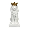 thumbnail image 1 of Figura de león con corona, adorno de mesa, artesanía, decoración Fengshui Blanco, 1 of 9