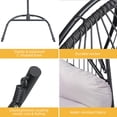 thumbnail image 6 of DWVO Indoor/Outdoor Wicker Swing Egg Chair Hammock Hanging Chair Nest Basket with Stand, UV Resistant Removable & Washable Cushions,350LB Capacity for Bedroom, Balcony, Garden - Black, 6 of 7