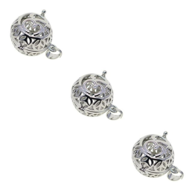 relayinert Perles Cage Médaillon Pendentif Réglages Collier Lotus pour Bricolage Argent Type A 3ensemble