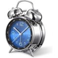 thumbnail image 1 of 4-Inch Retro Twin Bell Analog Alarm Clock with Backlight, Silent Non-Ticking for Heavy Sleepers (Adults & Kids), Europe-Friendly, 1 of 5