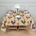 thumbnail image 2 of Rooster and Medallion Cream Pattern Square Tablecloth, Waterproof Wipeable Spillproof Washable Table Cover for Home Kitchen Party and Daily Decor 42"x42", 2 of 4