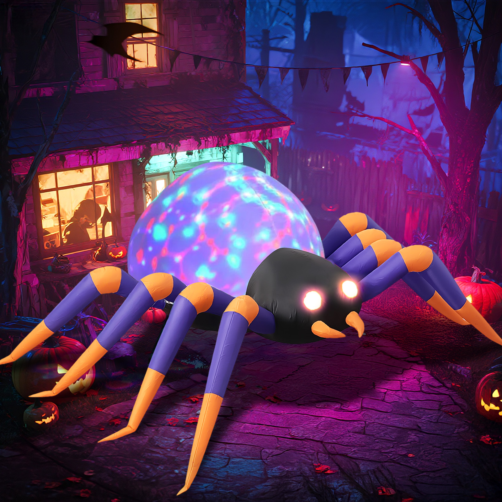 GVDV 8 Ft Inflatable Halloween Spider with LED photo 7
