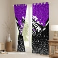 thumbnail image 3 of Manfei Cheerleading Cheer Team Curtains Pack of 2 (42x84 Each) for Children Kids Teens,Black Purple Curtains Blackout,Bling Crystal Glitter Bedroom Curtains,Microfiber Bedroom Decor, 3 of 6