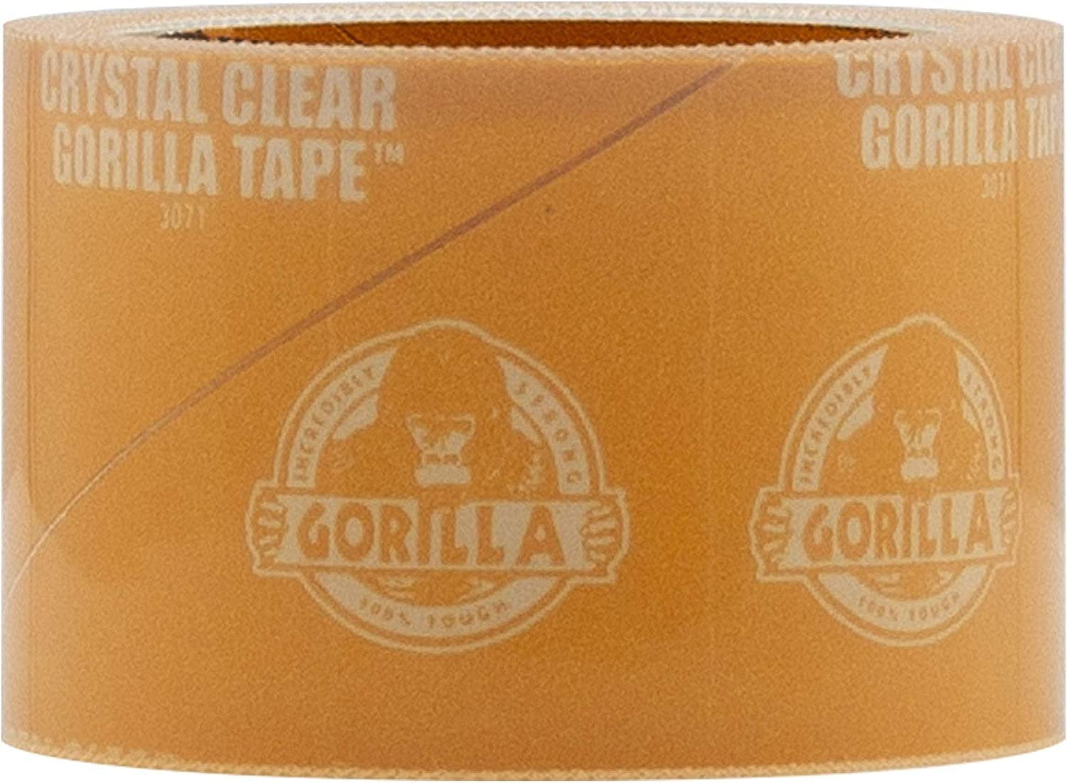 Gorilla Crystal Clear Repair Duct Tape, 1.88" x 5 yd, Clear, Pack of 5