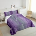 thumbnail image 3 of Gradient Lilac and Grey Bedding Set Ombre Comforter Set ,Spiral Silver Print Wave Striped Pattern Queen Quilt,Abstract Art Room Decor Aesthetic, 3 of 5