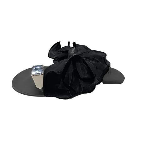 

VKEKIEO Women s Casual Vacation Outer Wear Bow Knot Set Toe Diamond Flat Beach Slippers