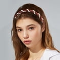 thumbnail image 2 of Unique Bargains 1 Pc Hairband Velvet Pearl Wave Teeth Hair Accessories for Women Brown, 2 of 5