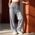 thumbnail image 2 of Wide Leg Sweatpants Women 2026 Fall Clothes Stretchy Baggy Wide Leg Streetwear Casual Lounge Travel Track Pants Light Gray S, 2 of 5