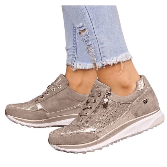 Willtoo Shoes For Women Slip On Sneakers Breathe Walking Shoes Fashion Comfort Non Slip Platform Running Tennis Shoes Khaki