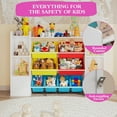 thumbnail image 2 of Roromall Kids Toy Storage Organizer w/8 Removable Toy Bins, Bookshelf and Toy Storage w/2 Storage Cubbies Playroom Storage Bins for Bedroom, Kids Room, Classroom, 2 of 5