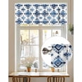 thumbnail image 7 of Bohemia Valances for Windows Blue Argyle Pattern Ethnic Style Retro Abstract Valance Rod Pocket Light Filtering Short Window Treatments Curtains for Kitchen Bathroom Living Room Bedroom, 60 x 18 Inch, 7 of 7