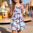 thumbnail image 2 of Linfrsh Girls Summer Dresses Patriotic 4th of July American Flag Dresses Flare Sleeveless Summer Round-Neck Dresses(Sky Blue,4-5 Years), 2 of 5