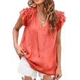 thumbnail image 3 of Drawstring Shirt Stylish Elegant Casual Polyester Ruffle Sleeve Blouse  for Beach Party ANGGREK Otros, 3 of 6