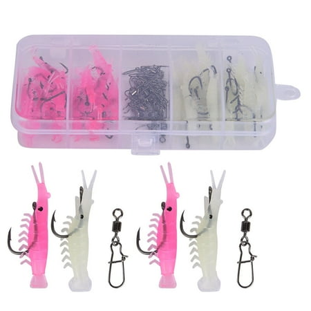 Vivid Sea Soft Lures Shrimp Bass Fishing Lures Bass Sea For Trout Salmon 10# Hook