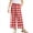 Red, variant on Girls Buffalo Plaid Wide Leg Pants Elastic Waistband Loose Fit Trendy Casual Trousers with Pockets for School Pants for Girls