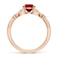 thumbnail image 2 of ANGARA Lab Grown 1 Ct Nature-Inspired Round Ruby Engagement Ring with Leaf Motifs for Women in 14K Rose Gold (Size-6mm) | July Birthstone, Anniversary, Jewelry Gift for Women | Lab-Grown Ruby Ring, 2 of 8