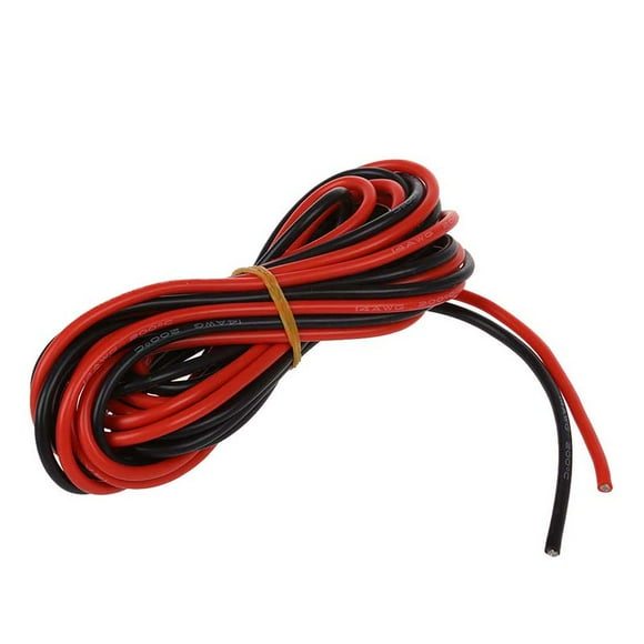 2x 14 Gauge AWG Silicone Rubber Wire Cable Red Black Flexible