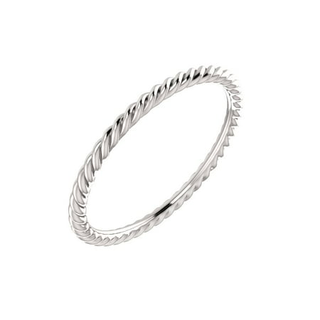 Gemstone Rope Ring - Jewels By Lux 10K White Gold Skinny Rope Bridal Wedding Ring Band Size 7