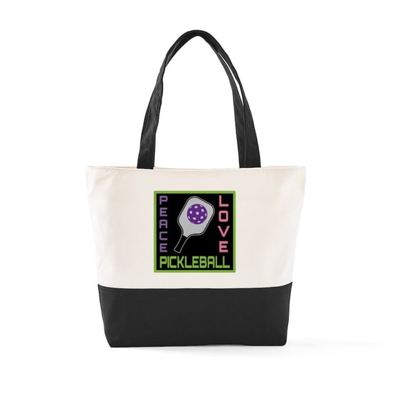 CafePress - Pickleball Quote - Two Tone, 100% Cotton, Zipper Tote Bag