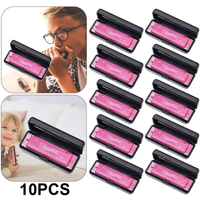 Armónica 10 Hoyos 20 Tonos Portátil Adultos Regalo () Rosa
