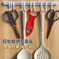 thumbnail image 2 of Zhuge Gancho deslizante de 2 piezas para almacenamiento de cocina, baño, puerta de pared trasera, sin perforaciones, gancho adhesivo fuerte deslizante (blanco, 30 cm), 2 of 4