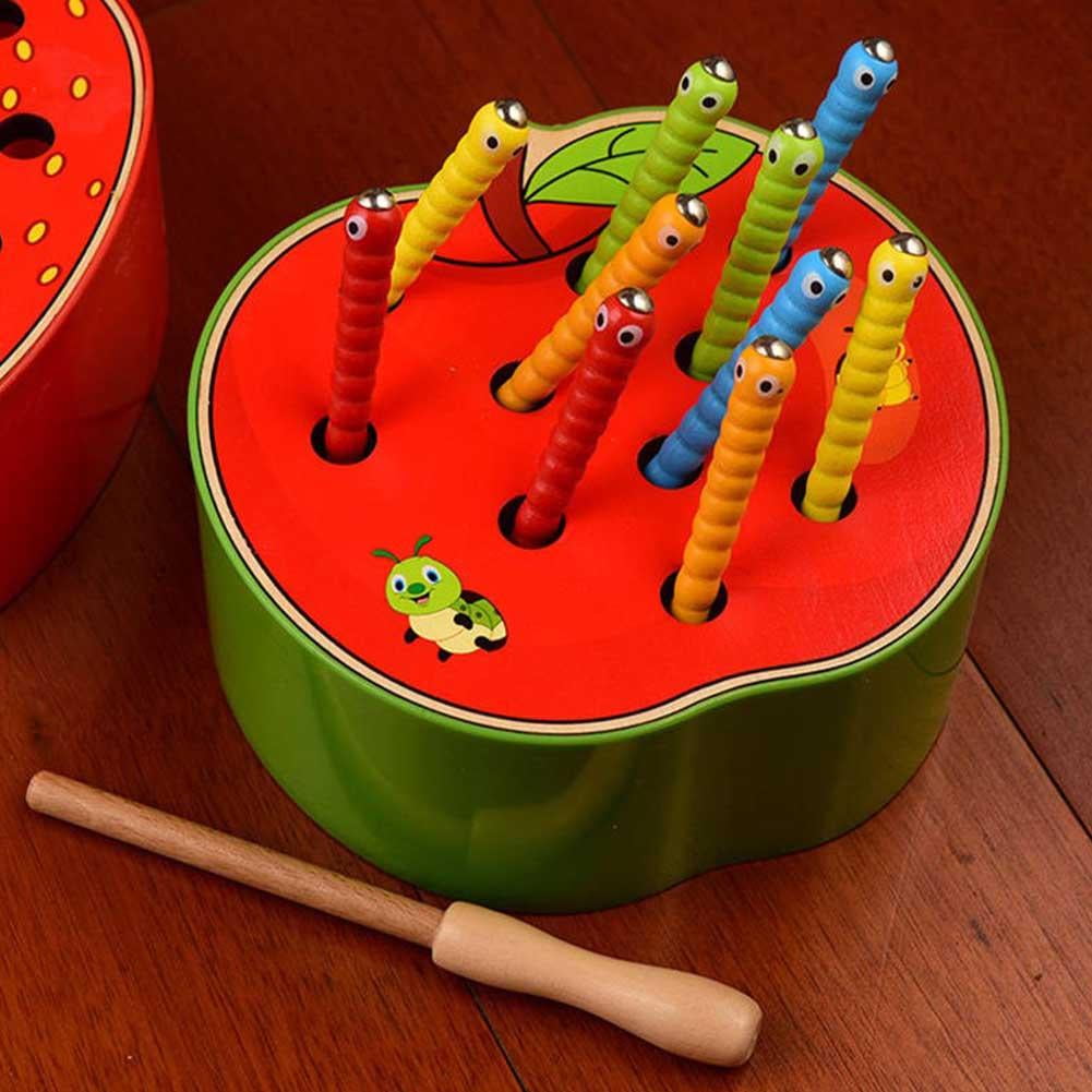 Kritne Children Educational Toy,Capture Worm Wooden Toy Kid
