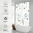 thumbnail image 2 of Decoreagy Extra Long Shower Curtain Liner 96 Inch Length, Taupe Light Blue Floral Botanical Shower Curtain Set for Bathroom, Water Resistant Polyester Fabric Machine Washable, 2 of 14