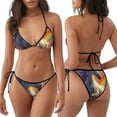 thumbnail image 3 of Naloa Rainbow Sunset Cloud White Horse Print Women Halter Bikini Set ,Two Piece Triangle Swimsuit,Tie Bathing Suit,Sexy Triangle Two Piece Swimwear, 3 of 5