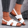 thumbnail image 6 of Summer Sandals, Wide Width Shoes for Women, Dressy Flat Sandals for Women, Womens Slingback Sandals, Peep Toe Low Block Heel Sandals for Women, Leather Insole Comfort Sandals, White 8.5, 6 of 7