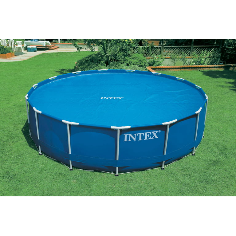 Intex 18 Foot Solar Vinyl Pool Cover and Wall Mounted Automatic Surface Skimmer