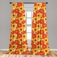 thumbnail image 5 of Ambesonne Orange Curtains, Gerbera Petals Graphic, Pair of 28"x63", Orange Yellow Scarlet, 5 of 5