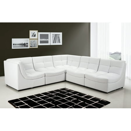 Best Master Furniture Cloud Modular Sectional 6 Pcs in White Bonded