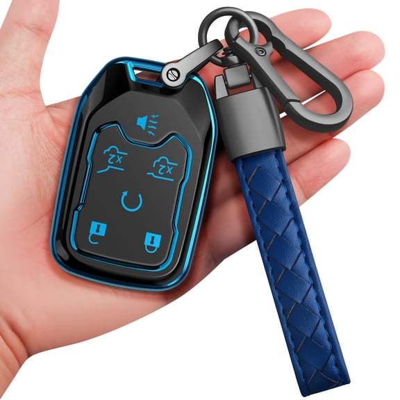 for Chevrolet Key Fob Cover with Keychain Soft Full Protection Key Shell Key Case Compatible with Chevy Suburban Tahoe Silverado GMC Terrain Yukon Sierra 1500 2500 3500 HD