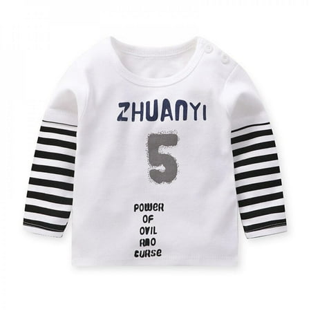 

Baby Girls Boys Long Sleeves T-shirt Children s Bottoming Shirt Fashion Striped Sleeves