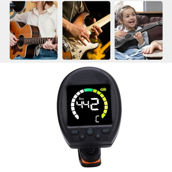 Digital Metronome Tuner, 30-280bpm Multifunctional High Sensitivity Metronome Tuner with Swivel Clamp, Rechargeable Instrument Tuner for Guitar, Bass, Violin, Ukulele