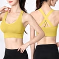 thumbnail image 2 of ibiyuan Sports Bras for Women Strappy Running Supportive High Impact Sports Bra with Sewn in Pads Seamless Breathable Wireless Bra, 2 of 6