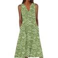 thumbnail image 2 of ClodeEU Women's Summer Floral V Neck Wrap Boho Dress,Sleeveless Ruffle A Line Flowy Beach Casual Midi Dresses Multicolor 08,Womens Plus XL, 2 of 5