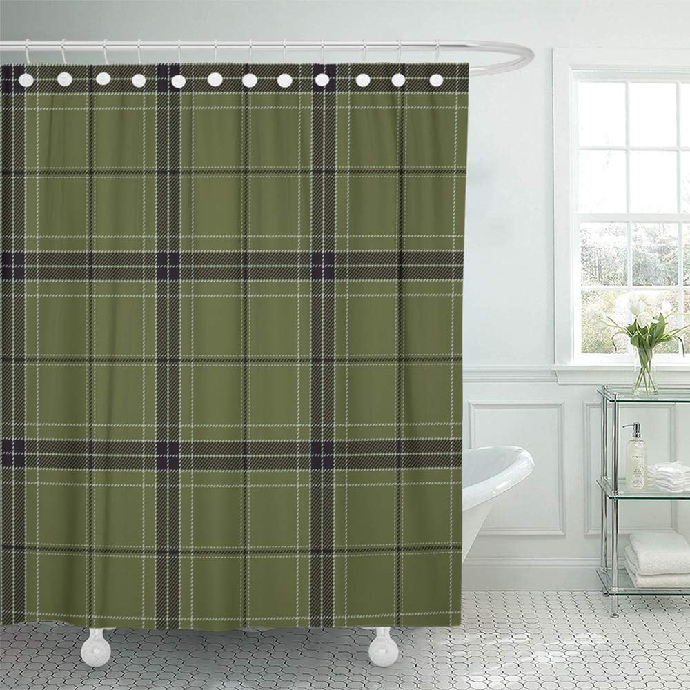 PKNMT Flannel Plaid Tartan Traditional Scottish Tiles Trendy for Abstract Ancient British Shower