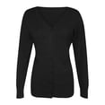 thumbnail image 6 of Cardigan Sweaters for Women 2025 Long Sleeve V Neck Button Down Knit Plain Cardigan Sweater Blouse Outerwear, 6 of 7