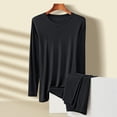 thumbnail image 2 of Jumpingount Invierno otoño hombres estilo casual conjunto de ropa interior térmica cálido transpirable cuello Tops pantalones Kit ropa Ropa interior Azul marino 3XL, 2 of 6