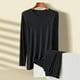 thumbnail image 2 of Jumpingount Conjunto de ropa interior térmica de estilo informal para hombre, Tops cálidos de cuello redondo, Kit de pantalones, ropa de fondo, ropa de Ropa interior Negro L Jumpingount AP013784-01, 2 of 6