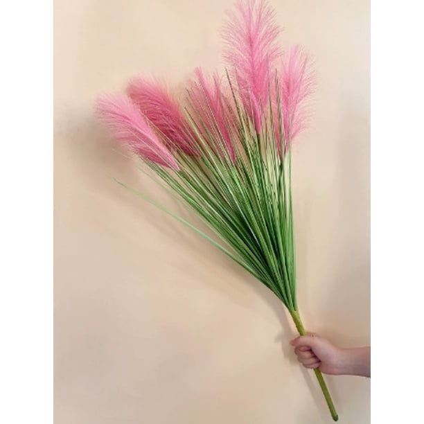 3 piezas - 85*30 - Juncos artificiales realistas y hierba con forma de cola de conejo, estilo bohemio