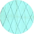 thumbnail image 1 of Ahgly Company Indoor Round Solid Light Blue Modern Area Rugs, 7' Round, 1 of 4
