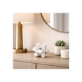 thumbnail image 3 of Marble Geometric Orb Sculpture for Home and Office Decor - Intersecting Accent for Bathroom, Living Room, Mantel, and Shelf - Stone Centerpiece Ornament for Coffee Table Decor - 4", White, 3 of 13