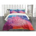 thumbnail image 3 of Ambesonne Hamsa Quilted Bedspread Set 3 Pcs, Watercolor Gentle Swirls, King Size, Multicolor, 3 of 5