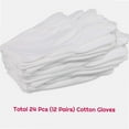 thumbnail image 2 of 12 Pairs Cotton Gloves for Dry Hands, Anezus White Cotton Gloves Cloth Serving Gloves for Eczema Moisturizing Dry Hands Coin Jewelry Silver Archival Costume Inspection, Medium Size, 2 of 5