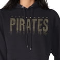 thumbnail image 3 of Women's G-III 4Her by Carl Banks  Black Pittsburgh Pirates Metallic Drop Fleece Hoodie, 3 of 3